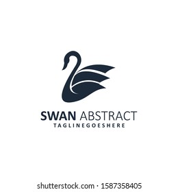 Abstract Swan Illustration Vector Template. Suitable for Creative Industry, Multimedia, entertainment, Educations, Shop, and any related business