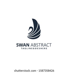 Abstract Swan Illustration Vector Template. Suitable for Creative Industry, Multimedia, entertainment, Educations, Shop, and any related business
