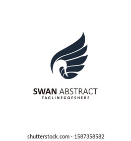 Abstract Swan Illustration Vector Template. Suitable for Creative Industry, Multimedia, entertainment, Educations, Shop, and any related business