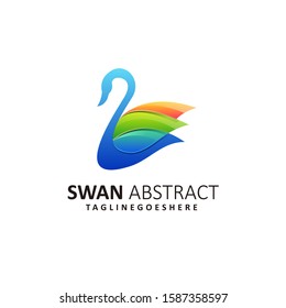 Abstract Swan Illustration Vector Template. Suitable for Creative Industry, Multimedia, entertainment, Educations, Shop, and any related business