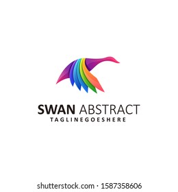 Abstract Swan Illustration Vector Template. Suitable for Creative Industry, Multimedia, entertainment, Educations, Shop, and any related business