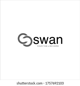 Plantilla de diseño de logotipo de swan abstracto