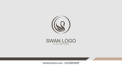 Abstract swan logo design with unique concept| premium vector