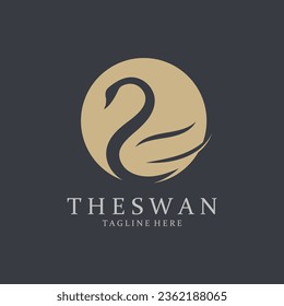 Abstract Swan Logo Design Vector Illustration.