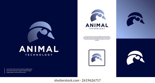 logotipo de cisne abstrato, com estilo elegante e amigável, símbolo de tecnologia inteligente, modelo gráfico vetorial.
