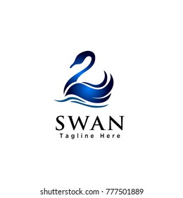 Abstract swan logo on water