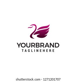 Abstract Swan logo template design