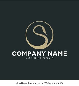 Abstract swan premium vector logo design with a unique simple concept