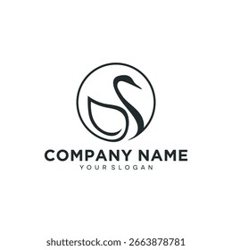 Abstract swan premium vector logo design with a unique simple concept