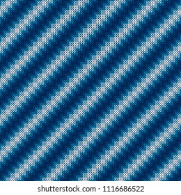 Abstract Sweater Knitted Pattern. Seamless Knit Texture with Shades of Blue Colors