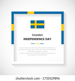 Abstract Sweden flag square frame stock illustration. Elegant country frame with text for Independence day of Sweden
