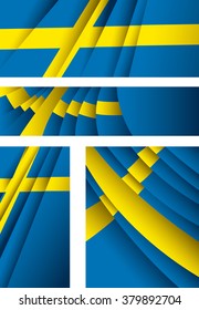 Abstract Sweden Flag, Swedish Colors (Vector Art)