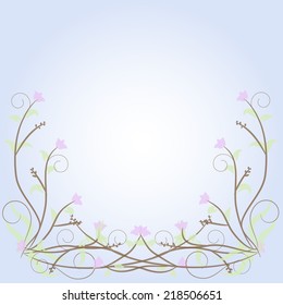 Abstract Sweet Flower Border Vector Illustration
