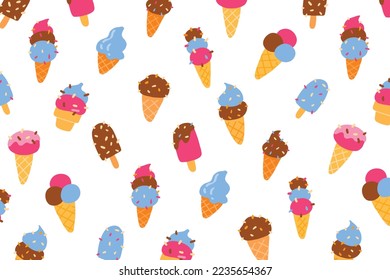 Abstract sweet ice cream pattern for background design