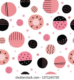 Abstract sweet pink  painting seamless pattern vector.
