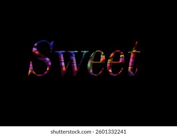 Abstract Sweet Text Effect Design Black Background