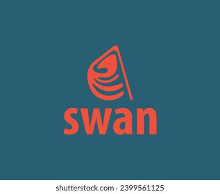 Abstract swiming swan logo Design template 