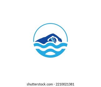 Resumen Diseños De Logotipo De Natación Diseños Vector Plantilla De Concepto Creativo.