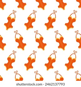 Abstract swimsuit seamless pattern. Summer background for textile, paper and fabric print. Vector illustration  isolated on White Background for sstksummer