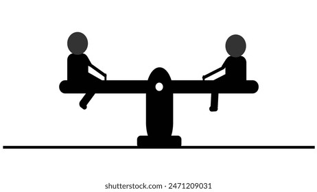 Abstract Swing logo icon, seesaw icon, childhood memoirs.