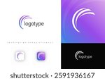 Abstract swirl arc logo with modern dynamic motion effect. Ideal for startups, technology companies, digital branding, and corporate identity. Minimalistic, futuristic style. Vector logo.