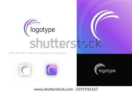 Abstract swirl arc logo with modern dynamic motion effect. Ideal for startups, technology companies, digital branding, and corporate identity. Minimalistic, futuristic style. Vector logo.