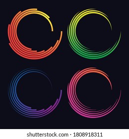 abstract swirl background. halftone stripes pattern in circle form.