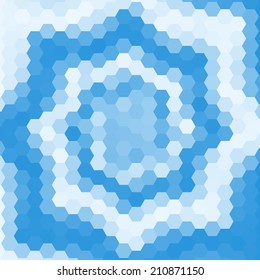 Abstract swirl background of hexagons. Vector illustration