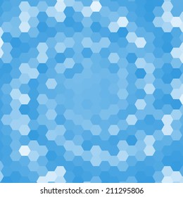 Abstract swirl background of hexagons. Vector illustration