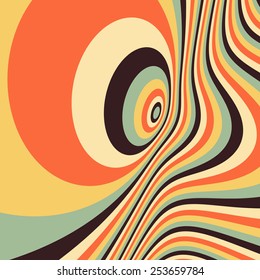 Antecedentes de giro abstracto. Patrón con ilusión óptica. Ilustración vectorial.  