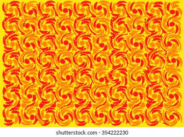 Abstract swirl background in red and yellow colors
