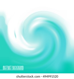 Abstract swirl background in seafoam colors. Vector wavy design. Fresh mint.