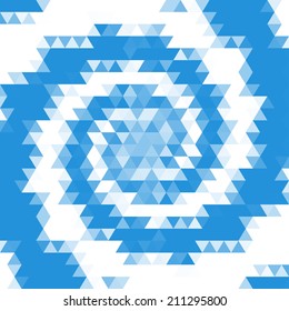 Abstract swirl background of triangles. Vector illustration