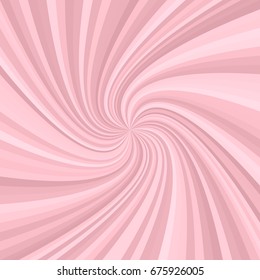 Abstract swirl background - vector graphic design from rotating rays in pink color tones