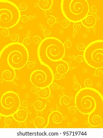Abstract swirl background in yellow and orange
