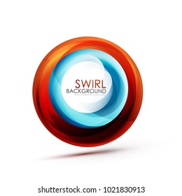 Abstract swirl banner, circle vector abstract background with copy space. Vector modern techno illustration