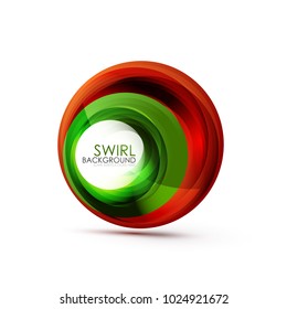 Abstract swirl banner, circle vector abstract background with copy space. Vector modern techno illustration