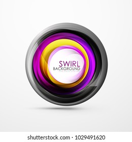 Abstract swirl banner, circle vector abstract background with copy space. Vector modern techno illustration
