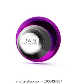 Abstract swirl banner, circle vector abstract background with copy space. Vector modern techno illustration