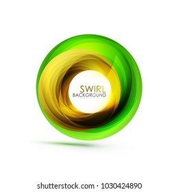 Abstract swirl banner, circle vector abstract background with copy space. Vector modern techno illustration