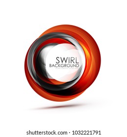 Abstract swirl banner, circle vector abstract background with copy space. Vector modern techno illustration