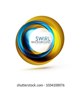 Abstract swirl banner, circle vector abstract background with copy space. Vector modern techno illustration