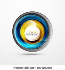 Abstract swirl banner, circle vector abstract background with copy space. Vector modern techno illustration