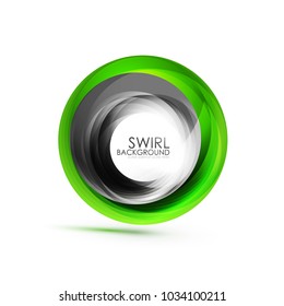 Abstract swirl banner, circle vector abstract background with copy space. Vector modern techno illustration