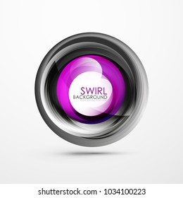 Abstract swirl banner, circle vector abstract background with copy space. Vector modern techno illustration