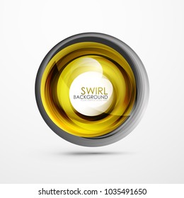 Abstract swirl banner, circle vector abstract background with copy space. Vector modern techno illustration