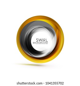 Abstract swirl banner, circle vector abstract background with copy space. Vector modern techno illustration