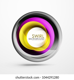 Abstract swirl banner, circle vector abstract background with copy space. Vector modern techno illustration