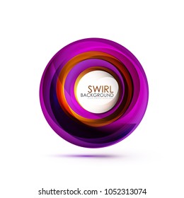 Abstract swirl banner, circle vector abstract background with copy space. Vector modern techno illustration