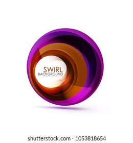 Abstract swirl banner, circle vector abstract background with copy space. Vector modern techno illustration